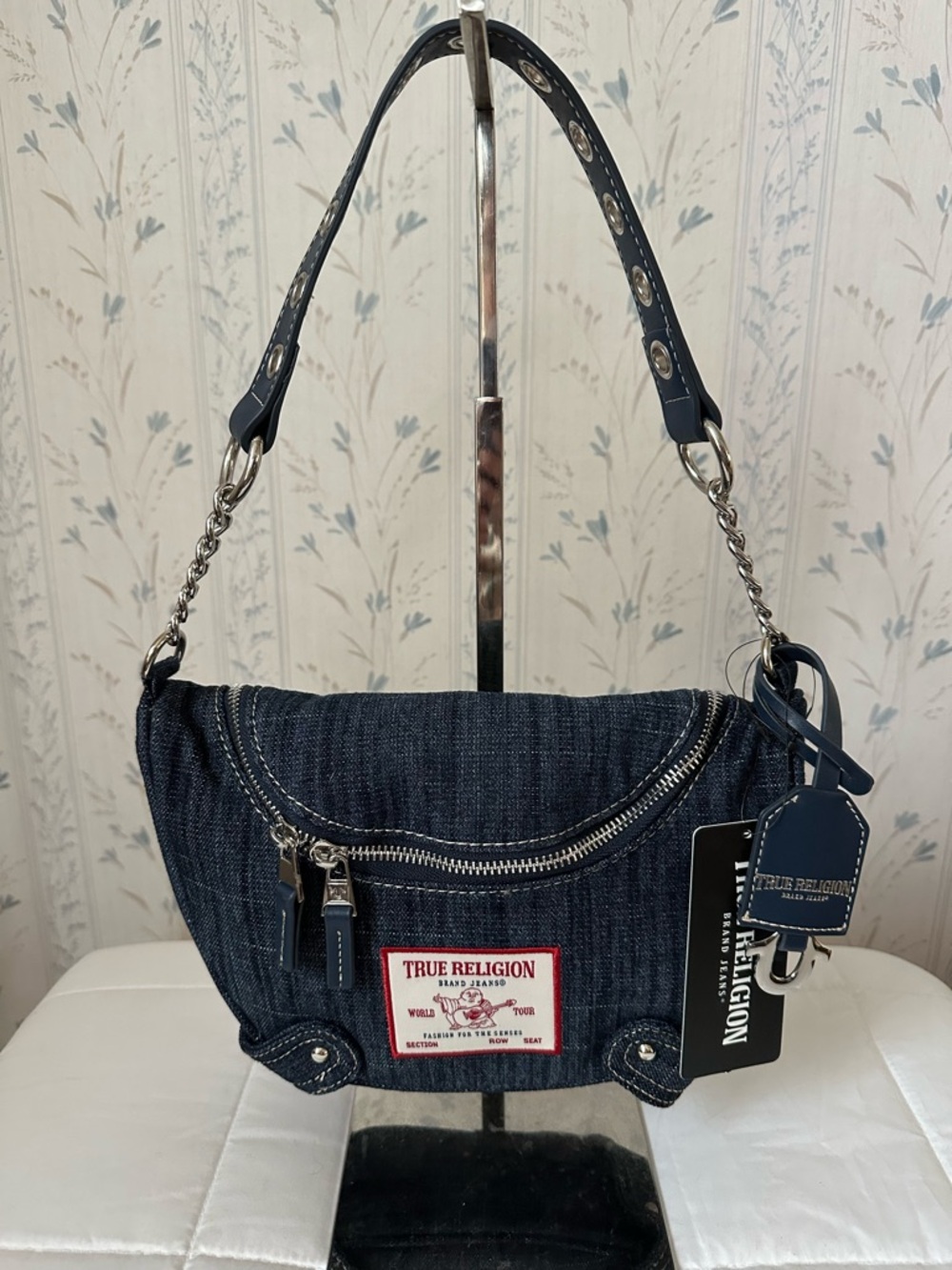 True Religion Dark Blue Denim Shoulder Bag
